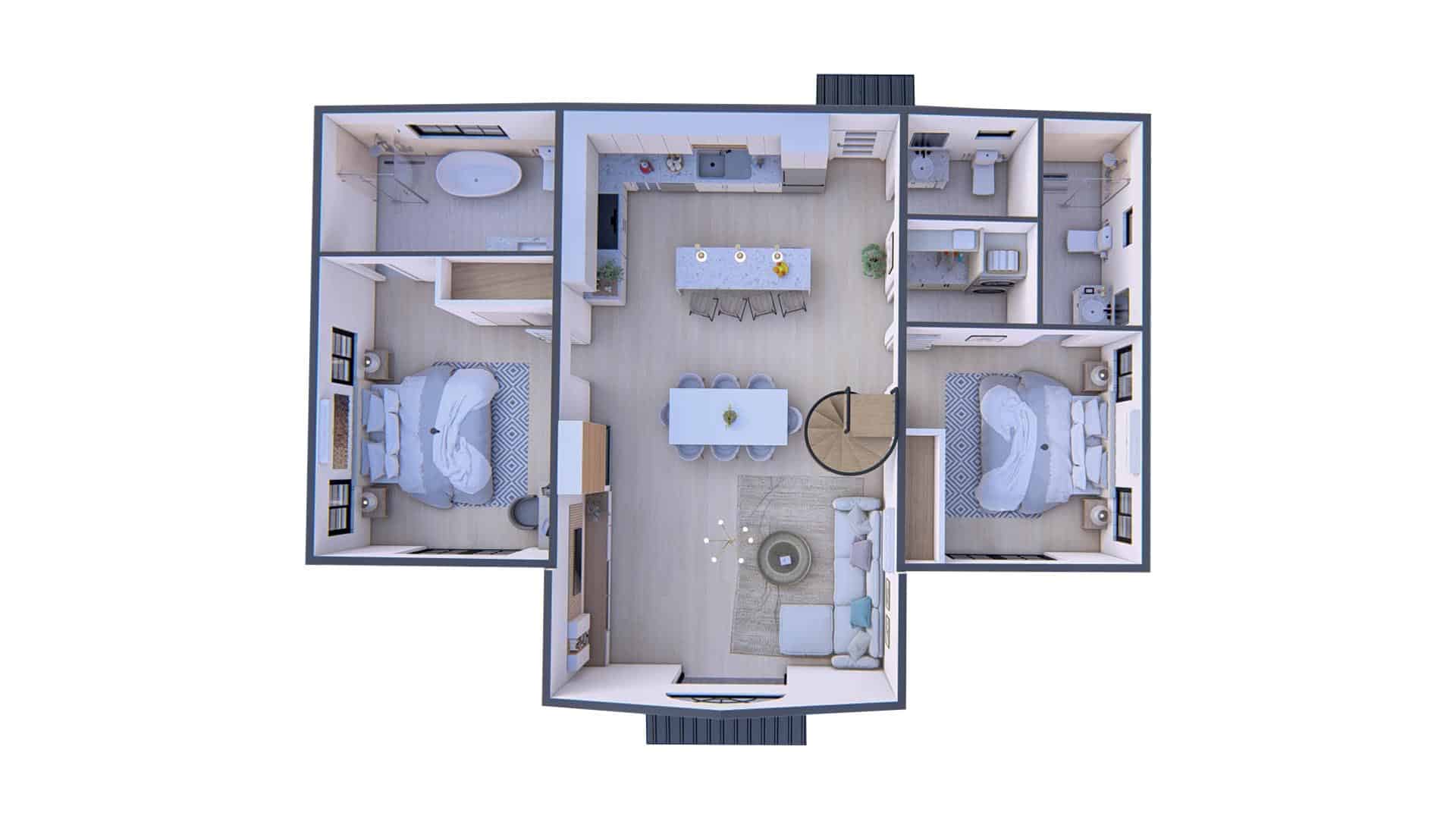woodland bungalow Ground Level Floor Plan 02